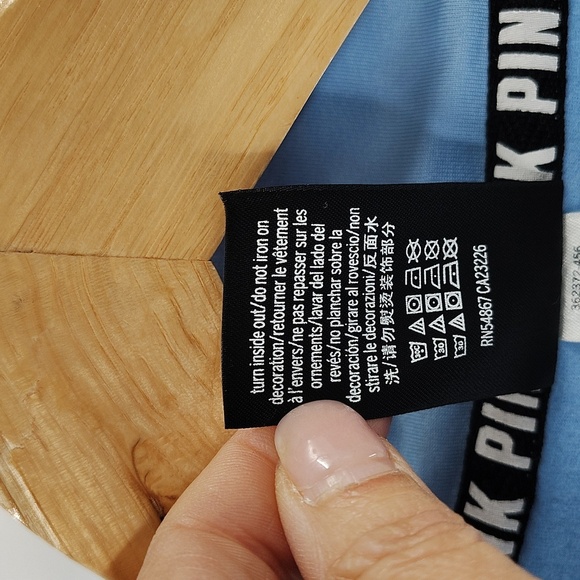 Victoria's Secret PINK Ultimate Deep Zip Pullover Blue Track Jacket Large - Picture 3 of 4